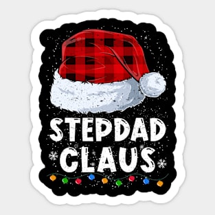 Stepdad Claus Red Plaid Christmas Santa Family Matching Pajama Sticker